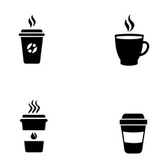 coffee cup icon set cups of coffee tea collection