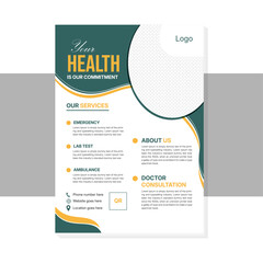 Medical consultation and health care flyer template
