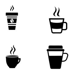 coffee cup icon set cups of coffee tea collection