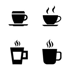 coffee cup icon set cups of coffee tea collection