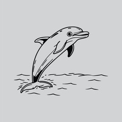 Dynamic Dolphin Jump Illustration