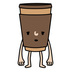 Tired coffee cup cartoon   