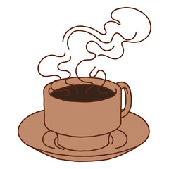 American coffee color stroke steamy