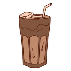 Iced coffee color stroke glass