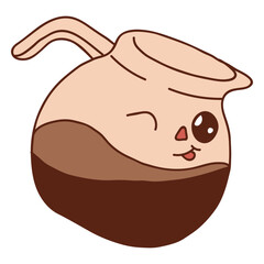 Coffee pot with a cute face on it