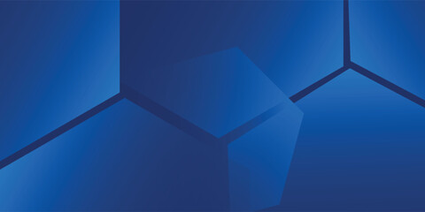 Modern abstract blue background with glowing geometric lines. Blue gradient hexagon shape design. Futuristic modern
