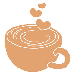 Cup of coffee with hearts on it