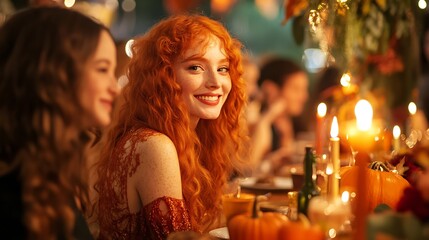 Women at a festive gathering.
