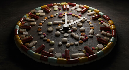 Obraz premium Medicine Clock Time Reminder