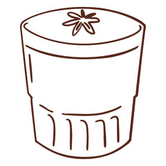 Brown cup with a flower on it