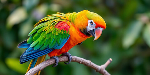 a colorful parrot perched on a branch 
