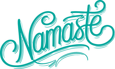 Obraz premium Namaste Teal Hand Lettering.