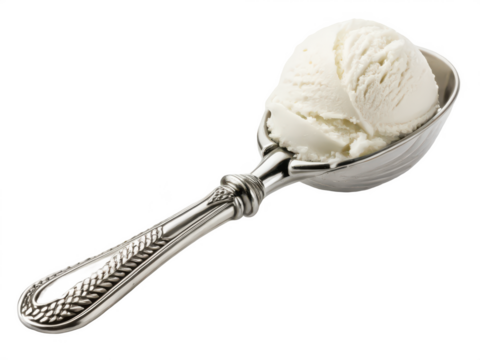 Classic retro ice cream scoop png vintage kitchen tool png metal ice cream server png traditional dessert scoop png nostalgic scoop handle png transparent background image