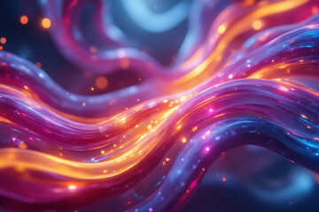 Fototapeta premium Colorful Abstract Waves with Glowing Light