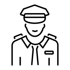 A linear style icon of police