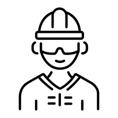 A linear style icon of worker safety