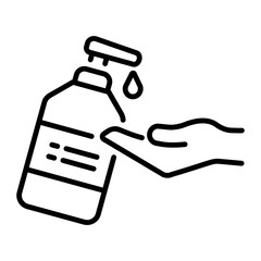 A linear style icon of sanitizer