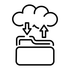 An outline style icon of data backup