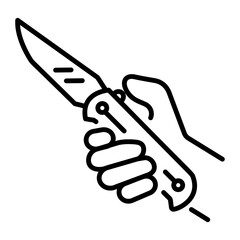 A line style icon of pocket knife