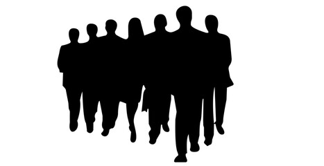 Group of workers in a factory and mills, Business people silhouette, Office workers in well dress positions