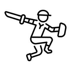 An outline style icon of fight stunt