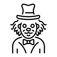An outline style icon of clown