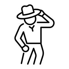 A line style icon of actor costume