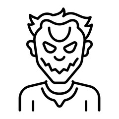 An outline style icon of creepy