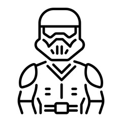 A linear style icon of movie figure
