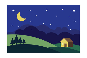 Obraz premium christmas night landscape
