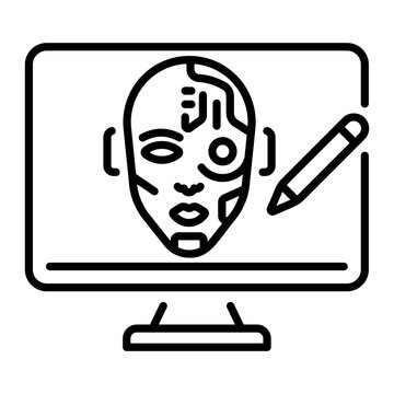 A line style icon of cgi software