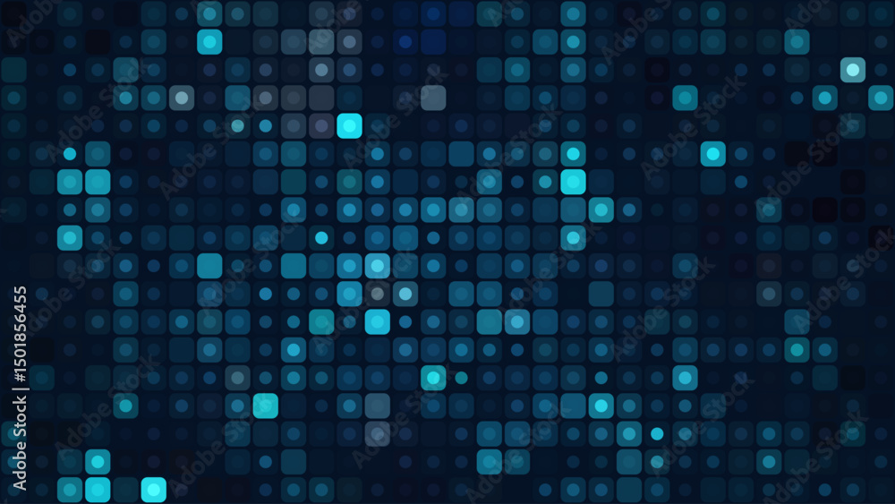 Poster abstract ai neural network background with glowing interconnected nodes and deep blue cyan digital circuits, futuristic cybernetic web with smooth soft lighting, concept of artificial intelligence