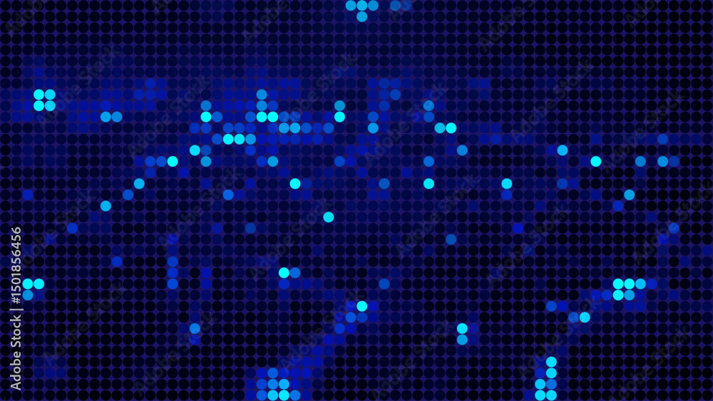 Aufkleber abstract ai neural network background with glowing interconnected nodes and deep blue cyan digital circuits, futuristic cybernetic web with smooth soft lighting, concept of artificial intelligence