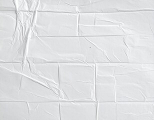 Wrinkled white paper with grid pattern and subtle shadows for abstract background