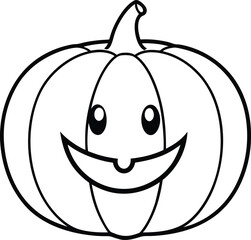  pumpkin halloween outline on white background