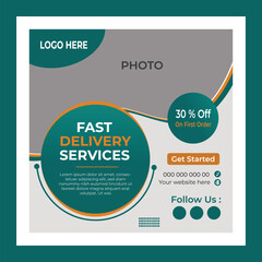 Fast Delivery Service Social Media Post Design