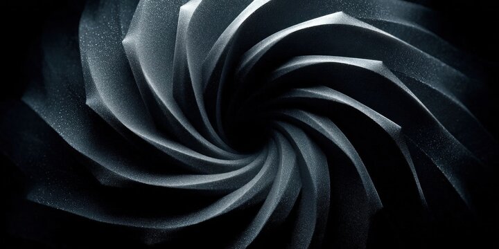 Abstract Mystical Futuristic Isoteric Spiral Swirl on Black Background