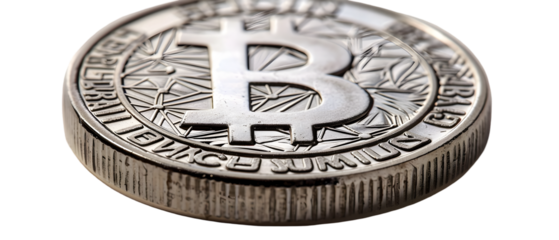 Bitcoin Coin Closeup.