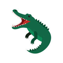 crocodile cartoon isolated on white