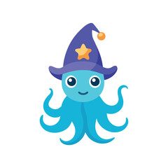 octopus with a wizard hat