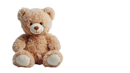 Obraz premium Playful teddy bear on toy photography soft textures warm emotions close-up view childhood memories