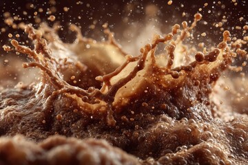 Dynamic and Vibrant Coffee Splash Shot Capturing Motion and Chaos
