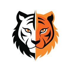 tiger face in split half