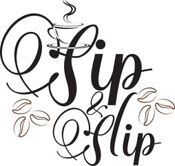 Sip And Slip Svg T-shirt Design