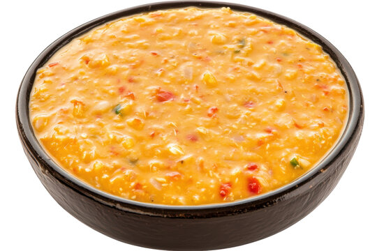 Creamy queso dip in a dark bowl a delicious appetizer