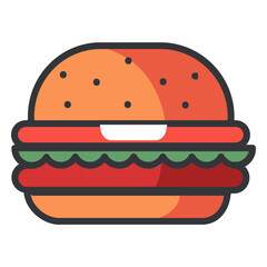 Fast food Hamburger flat icon