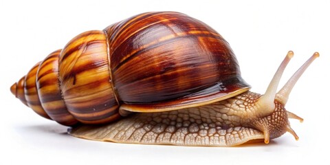  achatina achatina snail isolated on white background