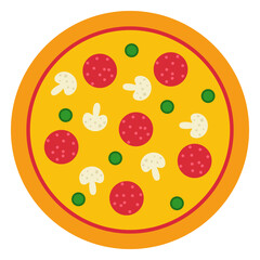 Colorful whole pizza design