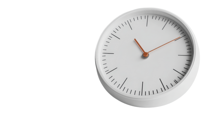 Modern clock design home office product photography minimalist environment close-up view time management concept