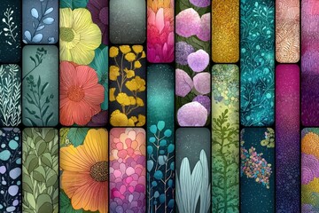 Seamless Colorful Abstract Pattern Collection - Vector EPS Illustration